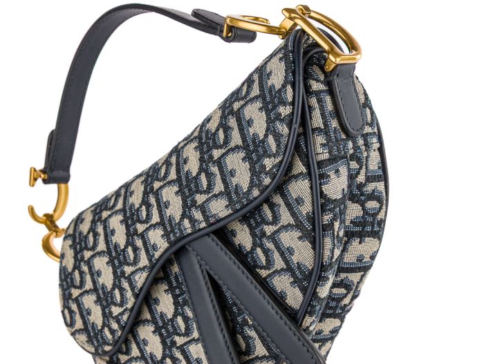 Christian Dior Blue Mini Saddle Bag - Image 4
