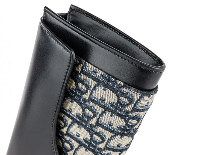 Christian Dior Blue Oblique Leather Wallet on Chain - Image 3