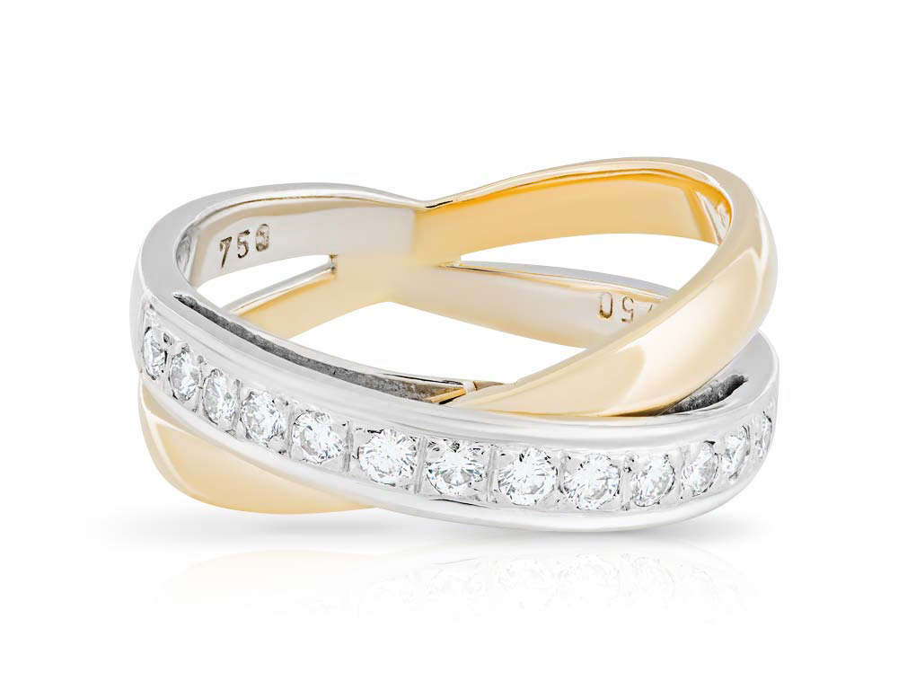 Diamond Crossover Ring