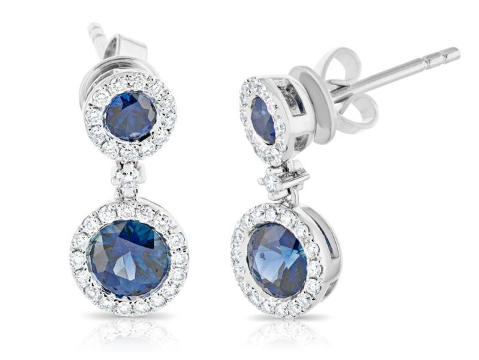 Diamond & Sapphire Earrings & Necklace Set - Image 3