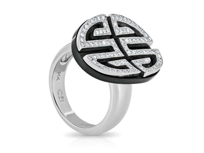 Diamond and Onyx Ring - Image 2