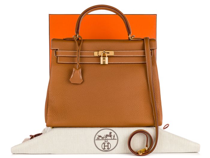 Hermès Gold Tone Kelly 35 Bag (1)