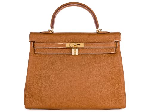 Hermès Gold Tone Kelly 35 Bag (2)