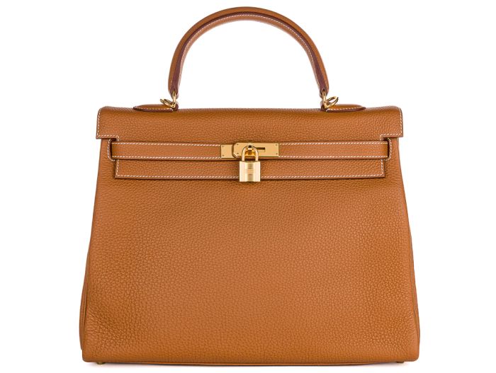 Hermès Gold Tone Kelly 35 Bag (2)