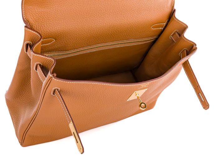 Hermès Gold Tone Kelly 35 Bag - Image 6