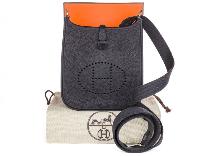 Hermes Mini 16cm Black Evelyne Crossbody Bag - Image 6