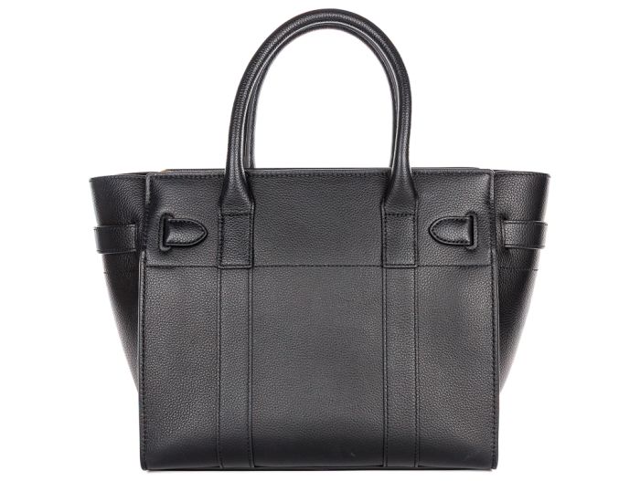 Mulberry Small Zipped Bayswater Black Grain Leather Bag - Image 5