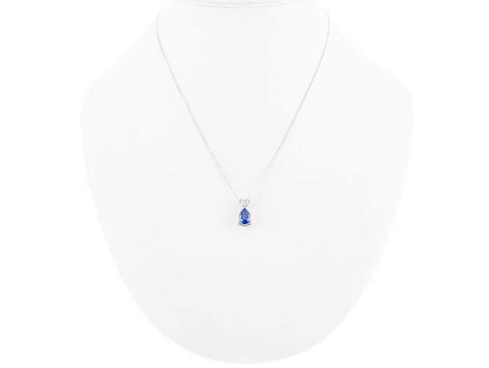 Oval Cut Sapphire & Diamond Necklace - Image 3