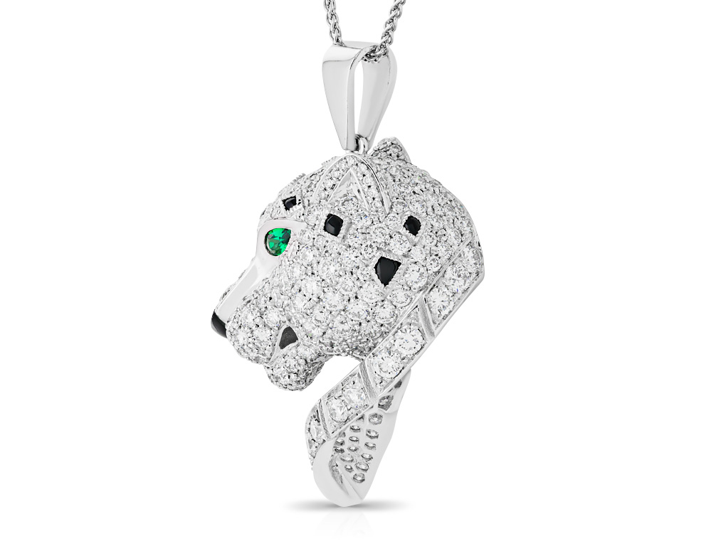 Panther Diamond Onyx Necklace