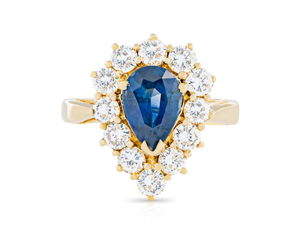 Pear Cut Sapphire and Diamond Ring (1)