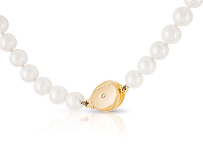 Pearl & Diamond Choker 18ct Yellow Gold - Image 2