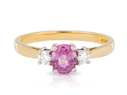 Pink Sapphire & Diamond Ring (1)
