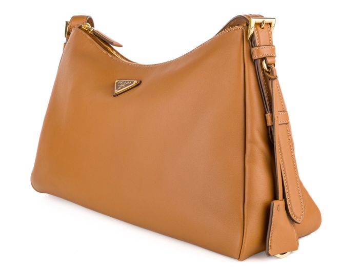 Prada Aimée Caramel Large Leather Shoulder Bag - Image 2