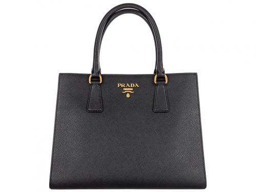 Prada Black Saffiano Lux Tote Medium Shoulder Bag