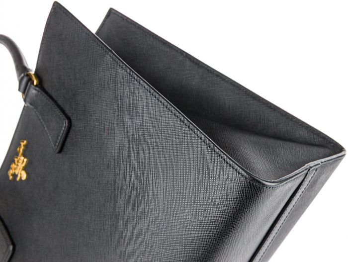 Prada Black Saffiano Lux Tote Medium Shoulder Bag - Image 3