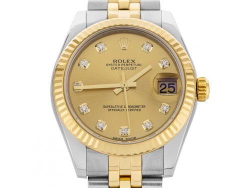 Rolex Lady-Datejust Steel Yellow Gold Diamond 31mm Watch