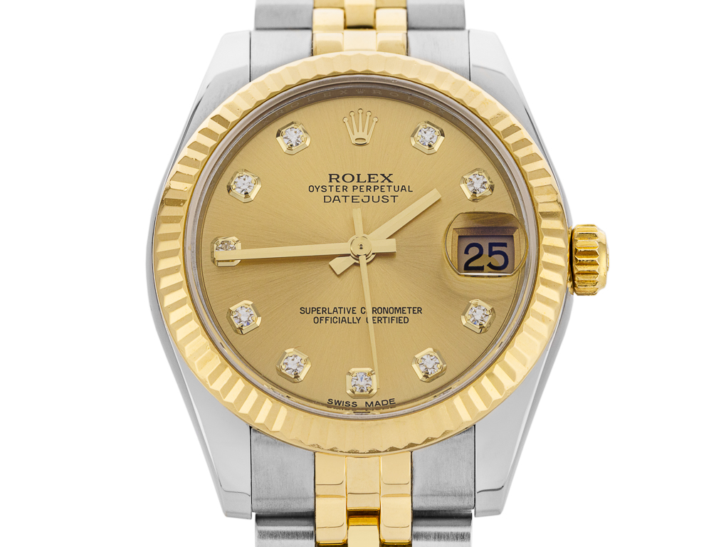 Rolex Lady-Datejust Steel Yellow Gold Diamond 31mm Watch