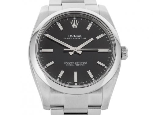 Rolex Oyster Perpetual Black 34mm Watch