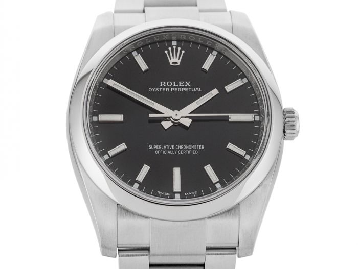 Rolex Oyster Perpetual Black 34mm Watch