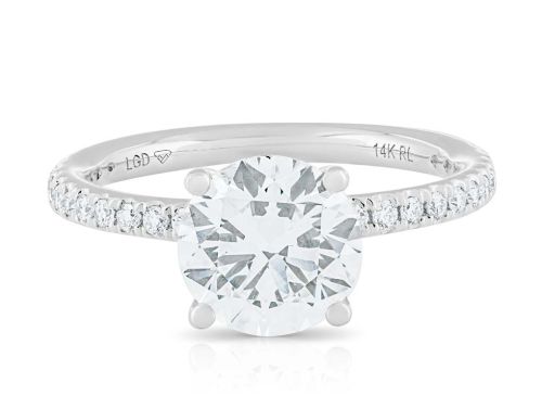 Round Brilliant Laboratory Grown Diamond Ring with Half Eternity Band