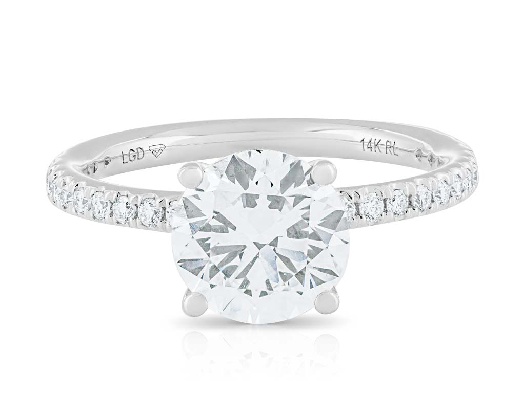 Round Brilliant Laboratory Grown Diamond Ring with Half Eternity Band