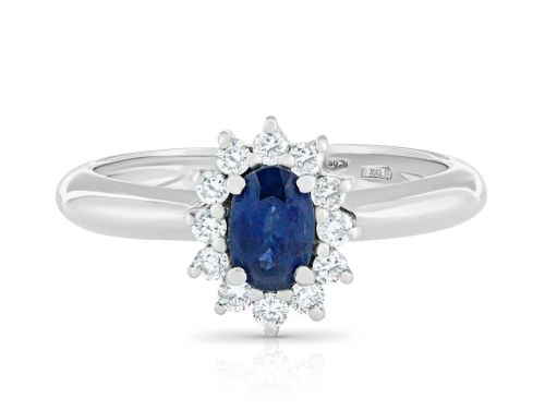 Sapphire and Diamond Halo Ring (1)