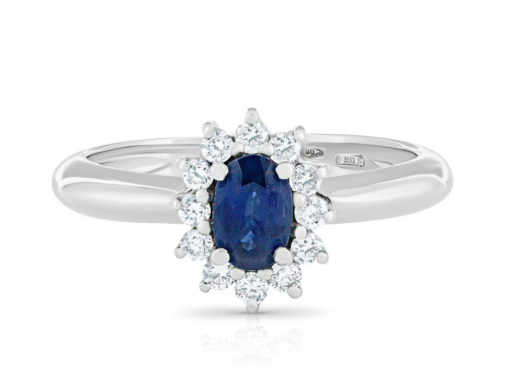 Sapphire and Diamond Halo Ring (1)