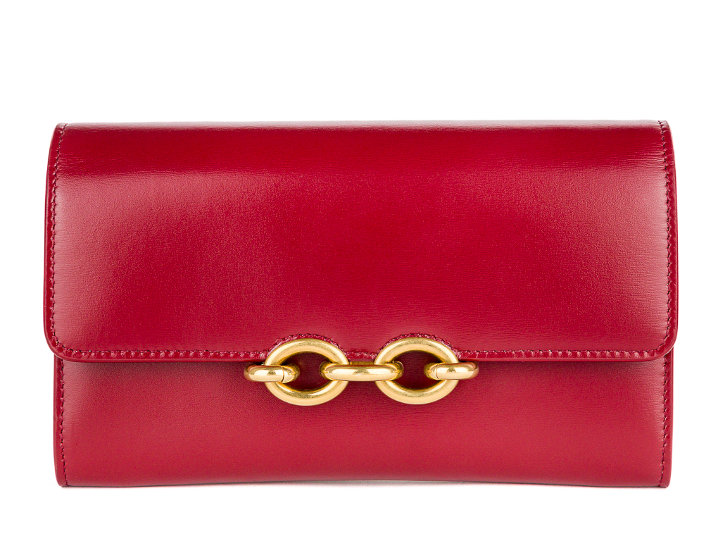 Yves Saint Laurent Red Le Maillon Chain Wallet