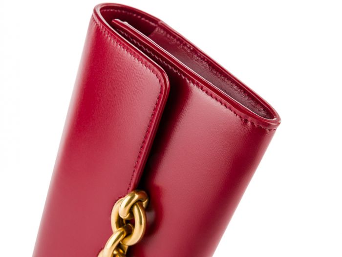 Yves Saint Laurent Red Le Maillon Chain Wallet
