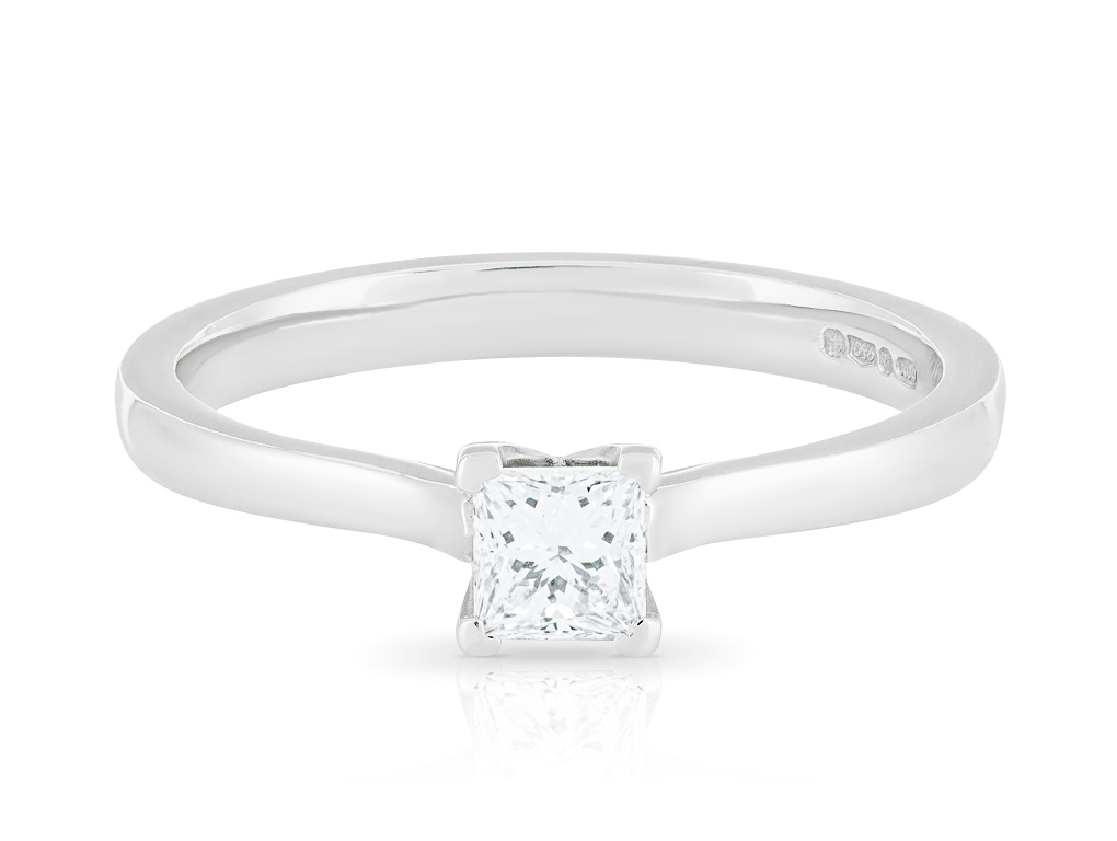 0.30ct Square Modified Brilliant Diamond Ring