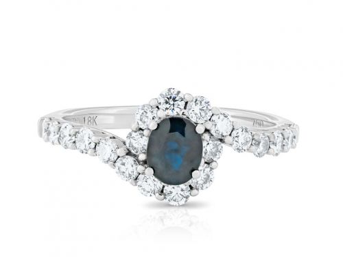0.40ct Sapphire And 0.40ct Diamonds Ring