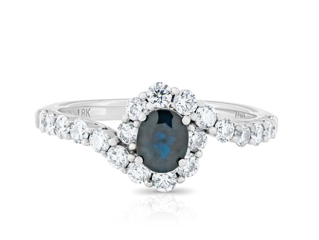 0.40ct Sapphire And 0.40ct Diamonds Ring
