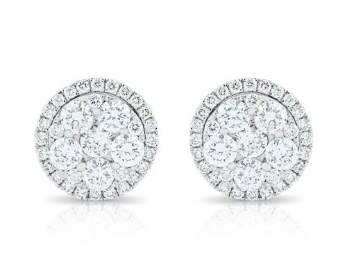 0.97ct Diamond Cluster Earrings