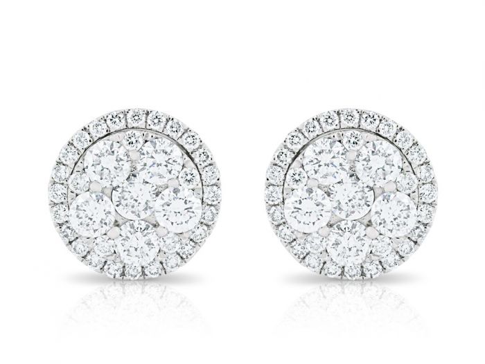 0.97ct Diamond Cluster Earrings