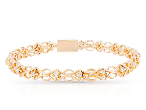 18ct Rose Gold Diamond Bracelet