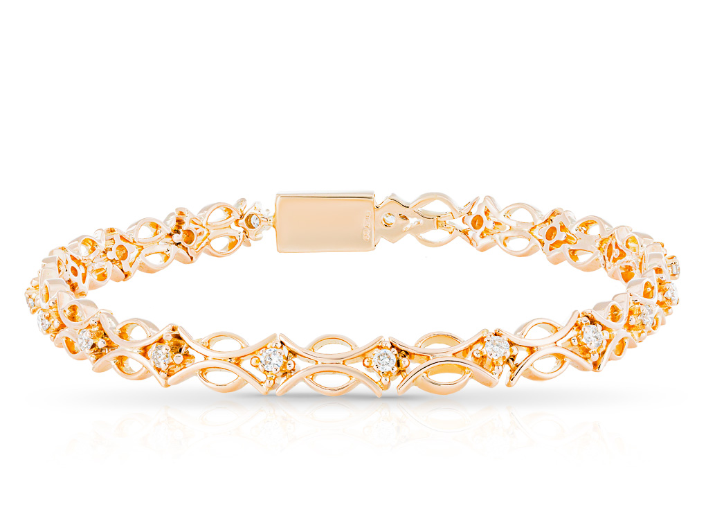 18ct Rose Gold Diamond Bracelet