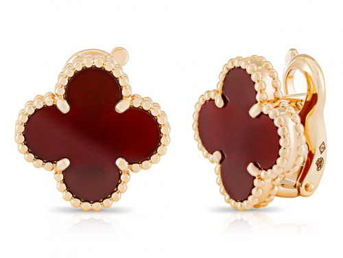 Van Cleef & Arpels Vintage Alhambra Carnelian Earrings