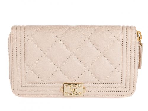Chanel Beige Boy Wallet