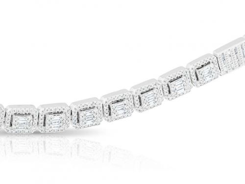 3.30ct Round Brilliant and Baguette Cut Diamond Bracelet (2)