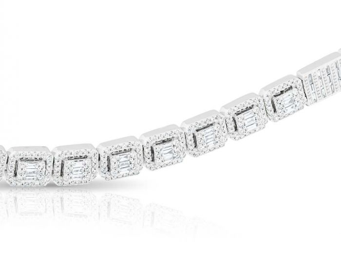 3.30ct Round Brilliant and Baguette Cut Diamond Bracelet (2)