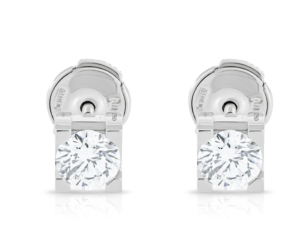 Cartier Brilliant Round Diamond C De Cartier Studs