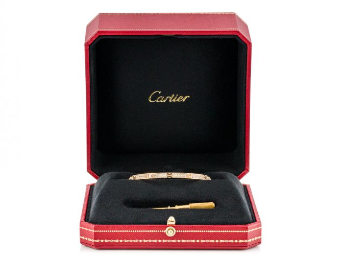 Cartier Diamond Small Model Paved Love Bracelet - Image 3