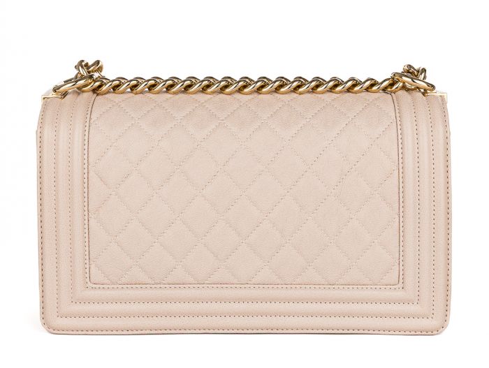Chanel Beige Caviar Medium Boy Flap Bag - Image 5