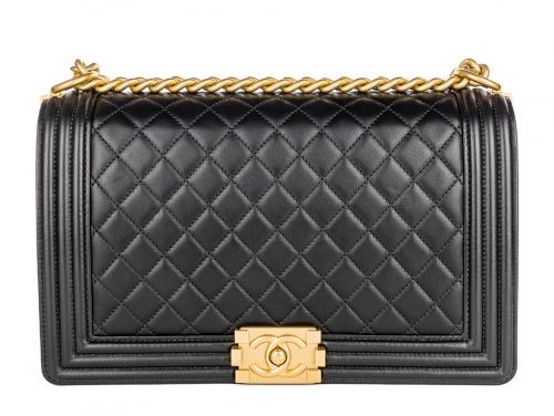 Chanel Black Lambskin Medium Boy Flap Bag