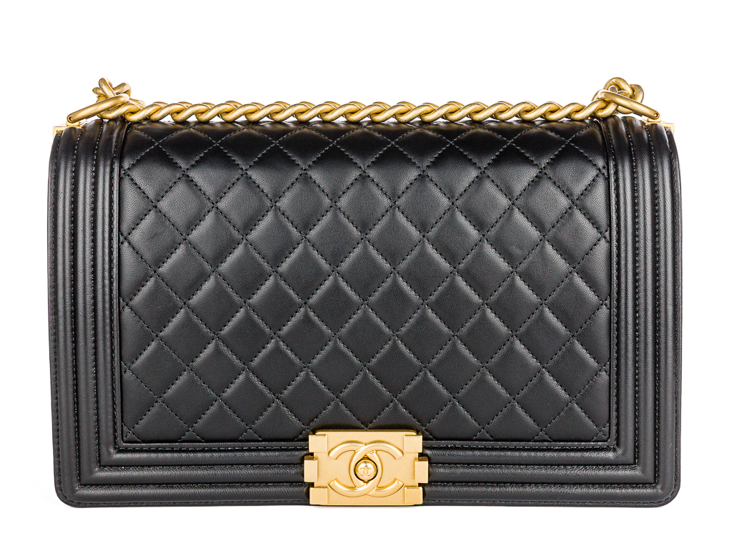Chanel Black Lambskin Medium Boy Flap Bag