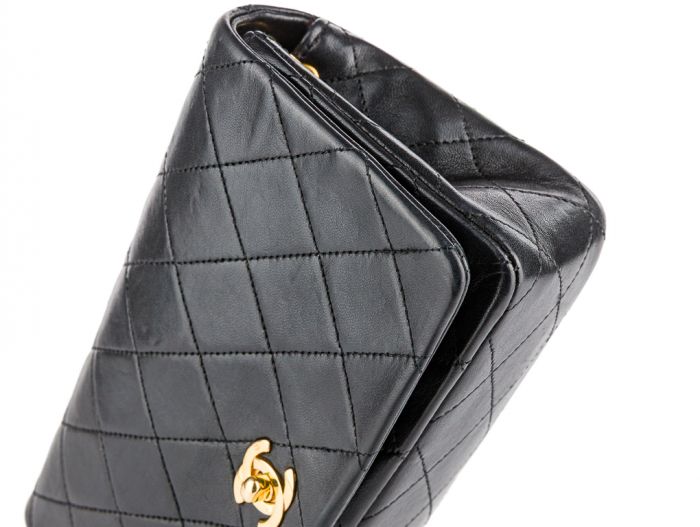 Chanel Black Lambskin Vintage Flap Bag - Image 3