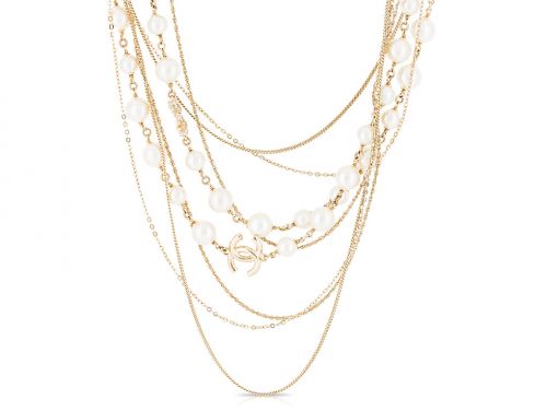 Chanel CC and Pearl Necklace