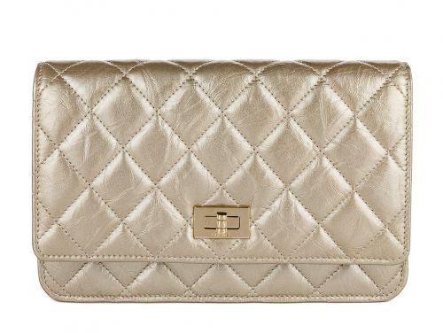 Chanel Gold Metallic 2.55 Reissue Wallet on Chain Bag