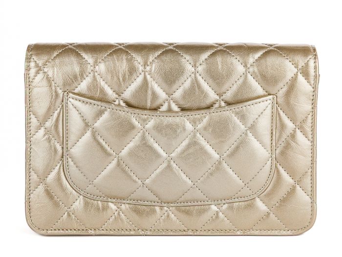 Chanel Gold Metallic 2.55 Reissue Wallet on Chain Bag - Image 5