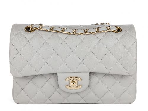 Chanel Grey Caviar Small Double Flap Bag